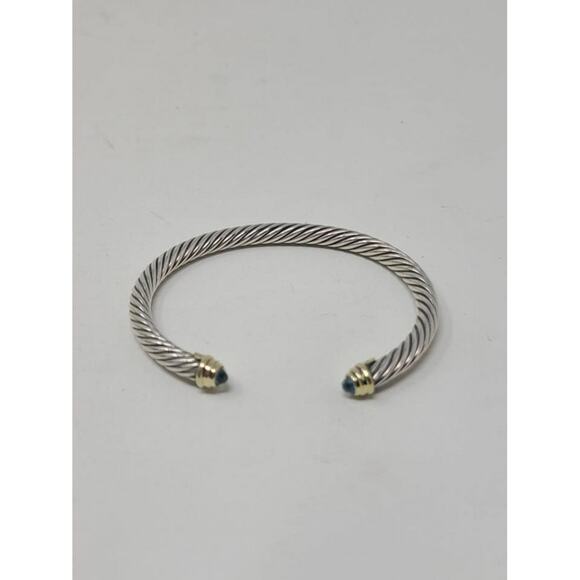 David Yurman Sterling Silver Topaz Cable Classic Cuff - Picture 10 of 10